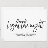 Stijlvol met de hand geschreven "Light the Night"- Kaart (Voorkant / Achterkant)