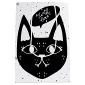 Stijlvol met liefde Scandinavische zwarte kat Medium Cadeauzakje (Achterkant)