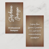 Stijlvol metaal | Cursief Visitekaartje (Voorkant / Achterkant)