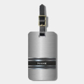 Stijlvol metaal met lederen band bagagelabel (Voorkant verticaal)