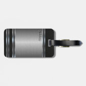 Stijlvol metaal met lederen blik bagagelabel (Achterkant horizontaal)