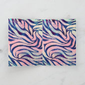 Stijlvol Metaalblauw en holografisch Zebra afdrukk Feestdagen Kaart (Binnen)