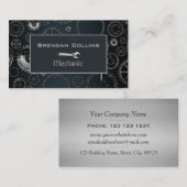 Stijlvol metalen tandwielen Spanner Mechanics Visitekaartje (Voorkant / Achterkant)