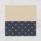 Stijlvol Metallic Gold Lijst | Leder met zuurstofk Vierkante Visitekaartje (Achterkant)