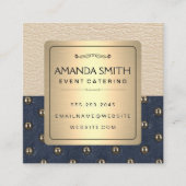 Stijlvol Metallic Gold Lijst | Leder met zuurstofk Vierkante Visitekaartje (Voorkant)