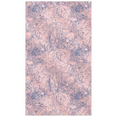 Stijlvol Metallic Navy Blue en Roze Floral Design Tafelkleed (Voorkant)