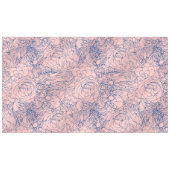 Stijlvol Metallic Navy Blue en Roze Floral Design Tafelkleed (Voorkant (Horizontaal))