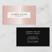 Stijlvol Metallic roos Gold Luxprofessional Visitekaartje (Voorkant / Achterkant)