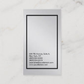 Stijlvol metallic zilver grijze platte elegant man visitekaartje (Achterkant)