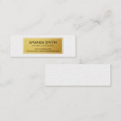 Stijlvol metallisch goud met subtiel avy patroon mini visitekaartje (Voorkant / Achterkant)