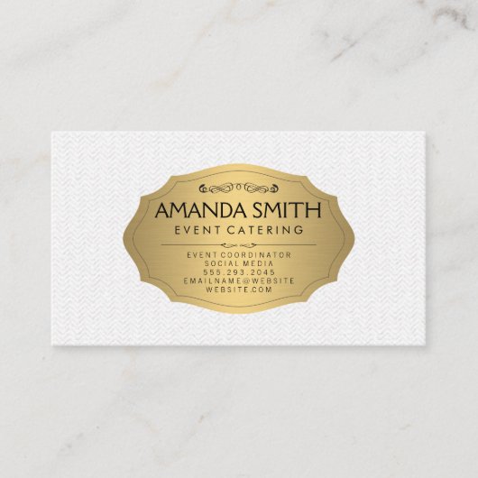 Stijlvol metallisch goud met subtiel avy patroon visitekaartje (Voorkant)