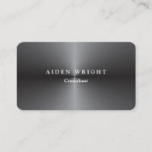 Stijlvol metallisch grijs stijlvol, modern minimal visitekaartje (Voorkant)