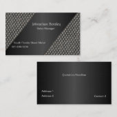Stijlvol metallisch zwart, geborsteld aluminium visitekaartje (Voorkant / Achterkant)