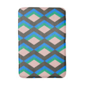 Stijlvol Mid Century Mod Pattern in Blauw en Groen Badmat (Voorkant Verticaal)