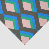 Stijlvol Mid Century Mod Pattern in Blauw en Groen Tissuepapier (Detail)