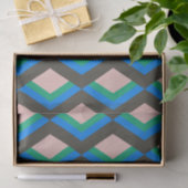 Stijlvol Mid Century Mod Pattern in Blauw en Groen Tissuepapier (Geschenk)
