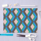 Stijlvol Mid Century Mod Pattern in Blauw en Groen Tissuepapier (Craft)