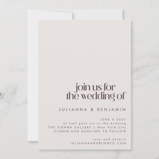 Stijlvol Mid Century Mod Pink Brown Wedding Kaart (Voorkant)