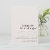 Stijlvol Mid Century Mod Pink Brown Wedding Kaart (Staand voorkant)