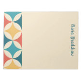 Stijlvol mid-century modern Abstract retro-patroon Notitieblok (Voorkant)