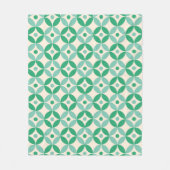 Stijlvol Mid Mod Geometric Pattern in Green Fleece Deken (Voorkant)