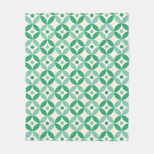 Stijlvol Mid Mod Geometric Pattern in Green Fleece Deken (Voorkant)