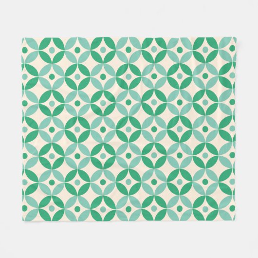 Stijlvol Mid Mod Geometric Pattern in Green Fleece Deken (Voorkant (Horizontaal))