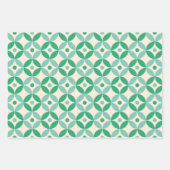 Stijlvol Mid Mod Geometric Pattern in Green Inpakpapier Vel (Voorkant 2)