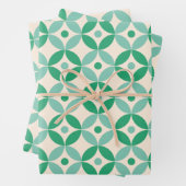 Stijlvol Mid Mod Geometric Pattern in Green Inpakpapier Vel (In situ)