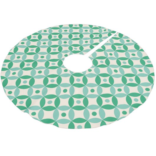 Stijlvol Mid Mod Geometric Pattern in Green Kerstboom Rok (Gekanteld)