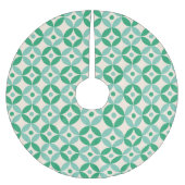 Stijlvol Mid Mod Geometric Pattern in Green Kerstboom Rok (Voorkant)
