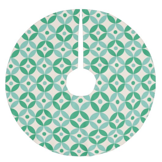 Stijlvol Mid Mod Geometric Pattern in Green Kerstboom Rok (Voorkant)