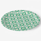 Stijlvol Mid Mod Geometric Pattern in Green Papieren Bordje (Gekanteld)