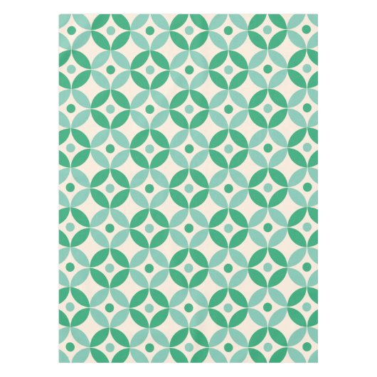 Stijlvol Mid Mod Geometric Pattern in Green Tafelkleed (Voorkant)