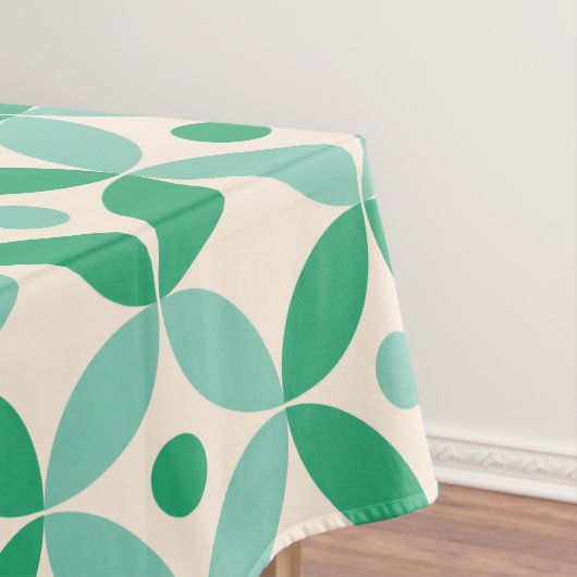 Stijlvol Mid Mod Geometric Pattern in Green Tafelkleed (Voorbeeld)