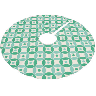 Stijlvol mid-mod geometrisch patroon in groen kerstboom rok