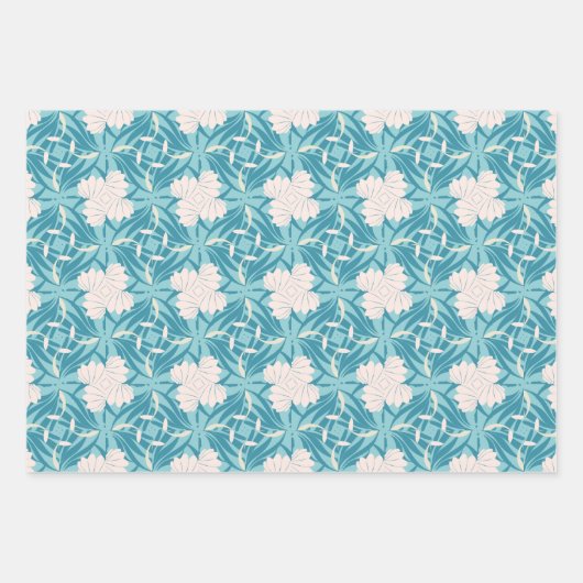 Stijlvol Mid Mod geometrisch patroon in lichtblauw Inpakpapier Vel (Voorkant 3)