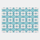 Stijlvol Mid Mod geometrisch patroon in lichtblauw Inpakpapier Vel (Voorkant)