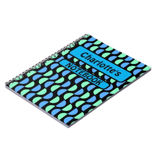 Stijlvol Mid Mod geometrisch patroon Notitieboek (Linkerzijde)