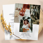 Stijlvol minimaal 2 foto begrafenismonument aankondiging