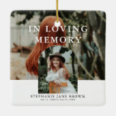 Stijlvol minimaal 2 foto begrafenismonument keramisch ornament (Achterkant)