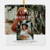 Stijlvol minimaal 2 foto begrafenismonument keramisch ornament (Voorkant)