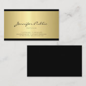 Stijlvol, minimaal design Gold Trendy Plain Luxe Visitekaartje (Voorkant / Achterkant)