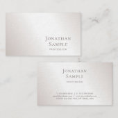 Stijlvol, minimaal design, zilver luxe, uitmuntend visitekaartje (Voorkant / Achterkant)