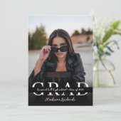 Stijlvol minimaal fotoAfstuderen Kaart (Staand voorkant)