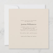 Stijlvol minimal beige genderneutraal baby shower kaart (Achterkant)