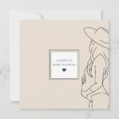 Stijlvol minimal beige genderneutraal baby shower kaart (Voorkant)