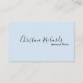 Stijlvol minimalisblauw visitekaartje (Voorkant)