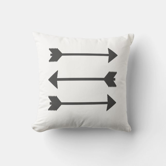 Stijlvol minimalisme Wit Zwart Grijs Pijlen Kussen (Voorkant)