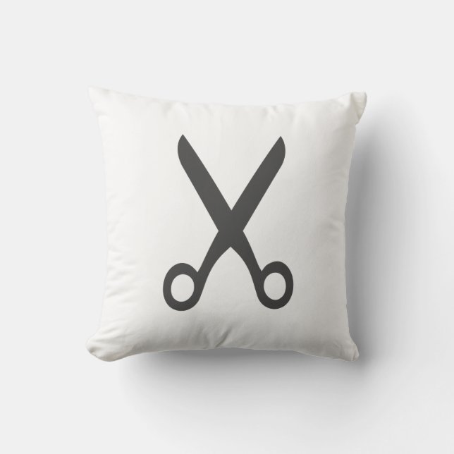 Stijlvol minimalisme Wit zwart schaarkussen Kussen (Voorkant)